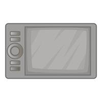 icono de horno de microondas, estilo monocromo gris vector