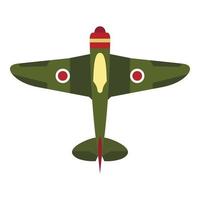 icono de avión del ejército, estilo plano vector