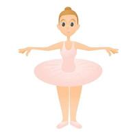 Ballerina standing icon, flat style vector