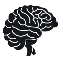 Brain icon, simple style vector