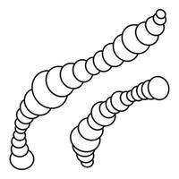 icono de bacterias espirales, estilo de contorno vector