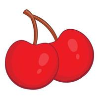 Cherry icon, cartoon style vector