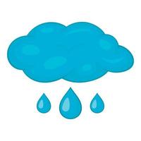 Clouds and rain icon, cartoon style vector