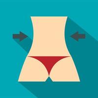 icono de cuerpo delgado de mujer, estilo plano vector