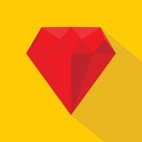 Ruby icon, flat style vector