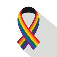 Ribbon LGBT icon, flat style vector