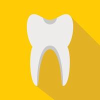 Tooth icon, flat style vector