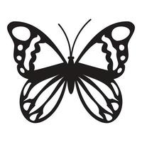 Black butterfly icon, simple style vector