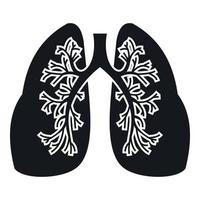 Lungs icon, simple style vector