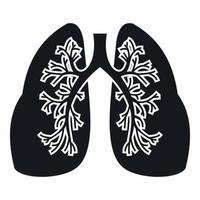 icono de pulmones, estilo simple vector