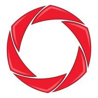 Red shutter icon, cartoon style vector