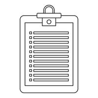 Checklist icon, outline style vector