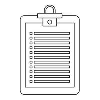 Checklist icon, outline style vector