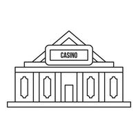 Casino icon, outline style vector