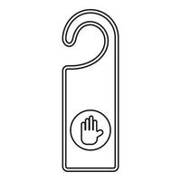 Hotel door hanger tag icon, outline style vector