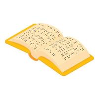 Book Braille for blind icon, cartoon style vector