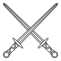 Medieval swords icon, outline style vector