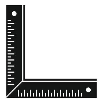 Carpenter angle ruler icon, simple style vector