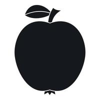 Black apple icon, simple style vector