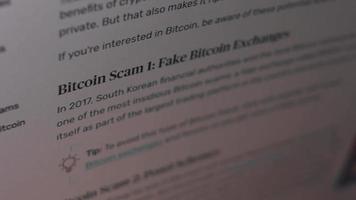 Cryptocurrency scams. Getting informed about bitcoin scams. Bitcoin scam. False bitcoin exchanges video