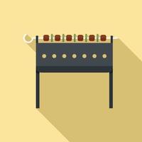 Meat brazier icon, flat style vector