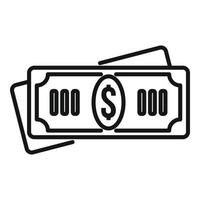 Tax cash icon, outline style vector