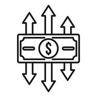 Profit restructuring icon, outline style vector