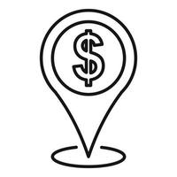 Money market location icon, outline style vector