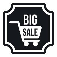 Big sale sticker icon, simple style vector