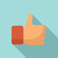 Hitchhiking man thumb up icon, flat style vector