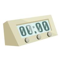 Electronic alarm clock icon, cartoon style vector