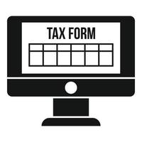 Online tax form icon, simple style vector