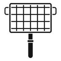 Bbq handle net icon, simple style vector