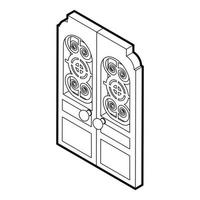 icono de puertas dobles, estilo de esquema vector