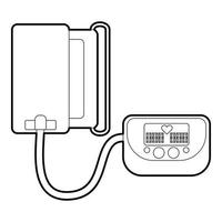 icono de tonómetro, estilo de contorno vector