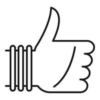 Hitchhiking thumb up icon, outline style vector