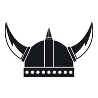 icono de casco vikingo, estilo simple vector