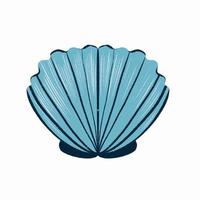 Blue Shell, marine animals, snorkeling, hand drawn vector