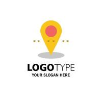 Location Pin Point Business Logo Template Flat Color vector