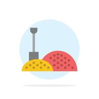 Construction Shovel Tools Abstract Circle Background Flat color Icon vector