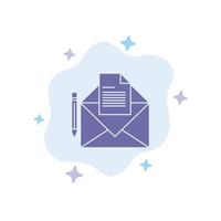 mensaje de correo fax carta icono azul sobre fondo de nube abstracta vector