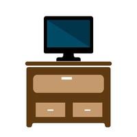 Furniture cabinet, home drawer, table design flat vector illustration. Home interior design element made of natural materials. Vector flat cartoon style illustration.