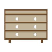 gabinete de muebles, cajón de casa, ilustración de vector plano de diseño de mesa. elemento de diseño de interiores caseros hecho de materiales naturales. ilustración de estilo de dibujos animados planos vectoriales.