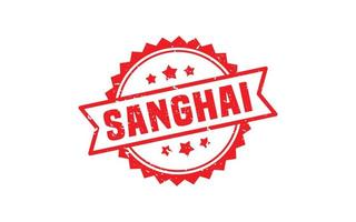 SANGHAI CHINA stamp rubber with grunge style on white background vector