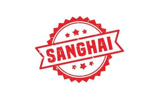 SANGHAI CHINA stamp rubber with grunge style on white background vector