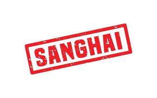 SANGHAI CHINA stamp rubber with grunge style on white background vector