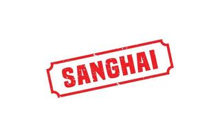 SANGHAI CHINA stamp rubber with grunge style on white background vector