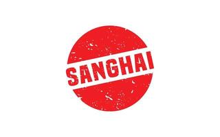 SANGHAI CHINA stamp rubber with grunge style on white background vector