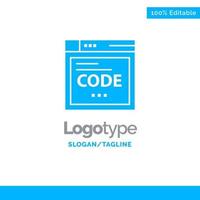 Browser Internet Code Coding Blue Business Logo Template vector