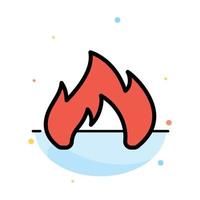Fire Heating Fireplace Spark Abstract Flat Color Icon Template vector